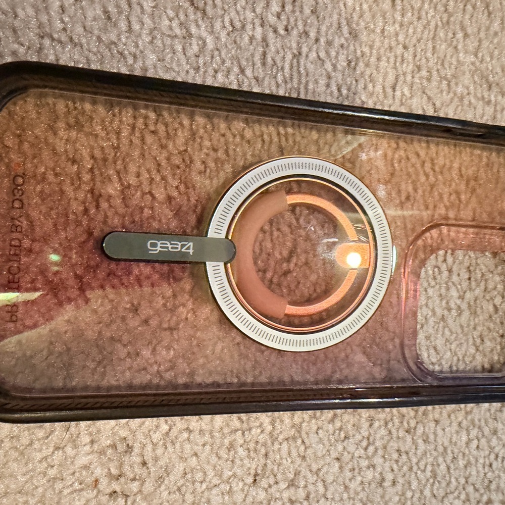 Transparent Phone Case with Orange Accents